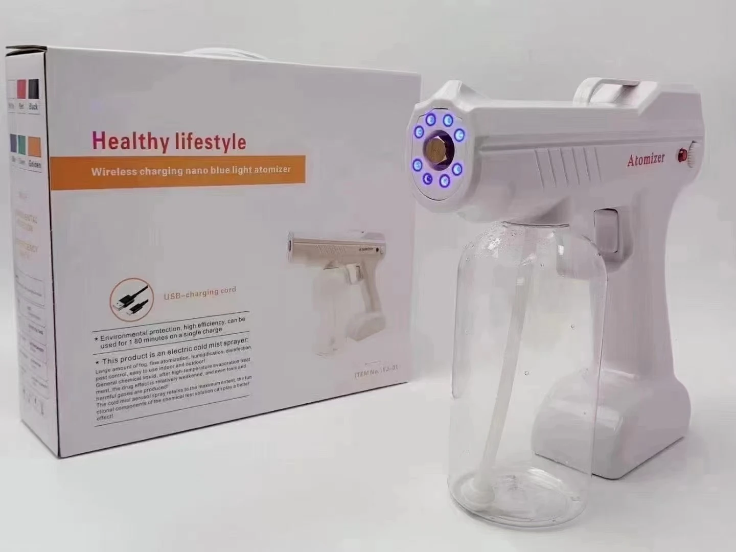 High Quality Portable Handheld Blue Light Nano Electric Disinfection Spray Gun yj-01 Wireless spray