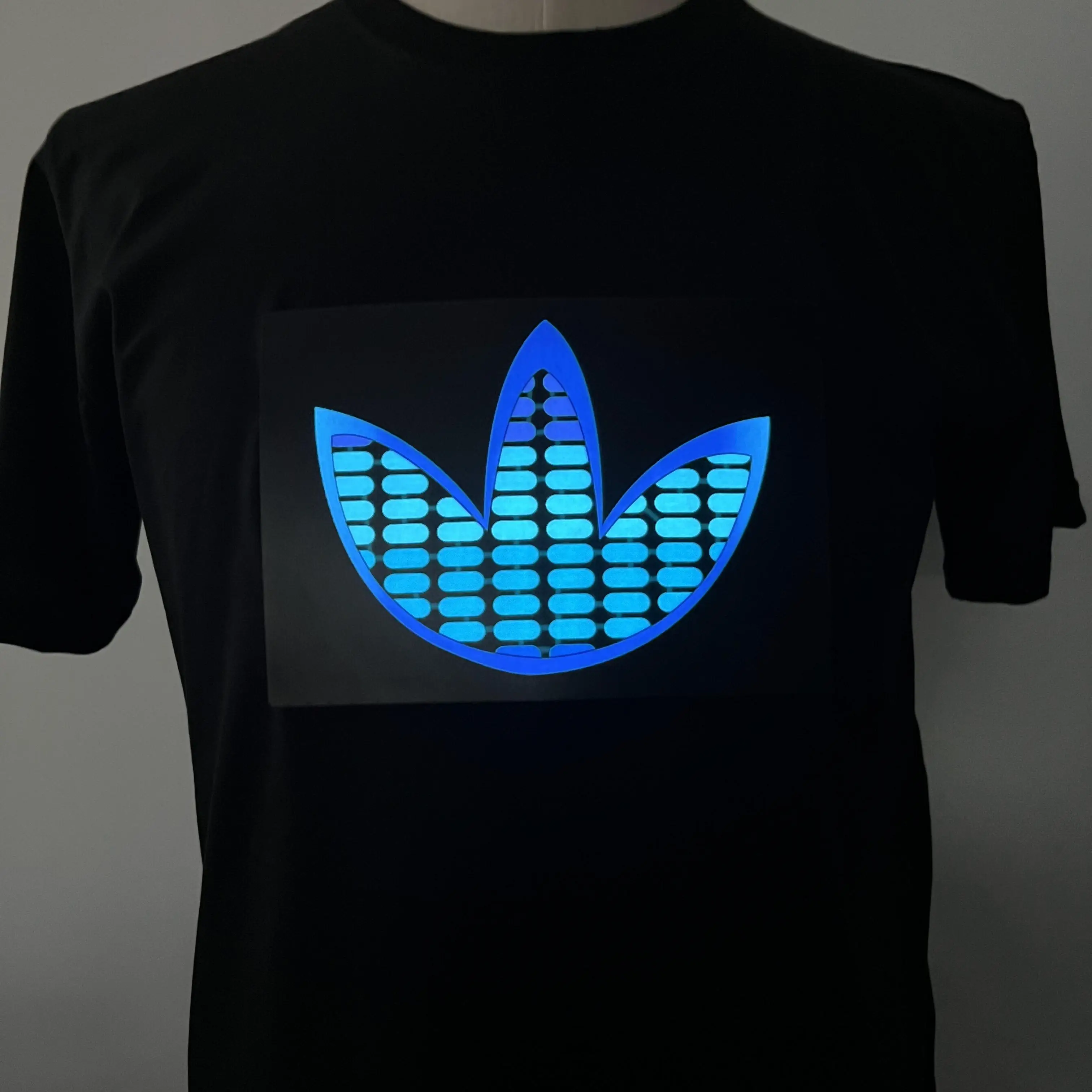 Hot Sale Party LED Flashing Shirt EL Equalizer Panel Fashion Rave Sound Activated LED Tshirt EL Panel