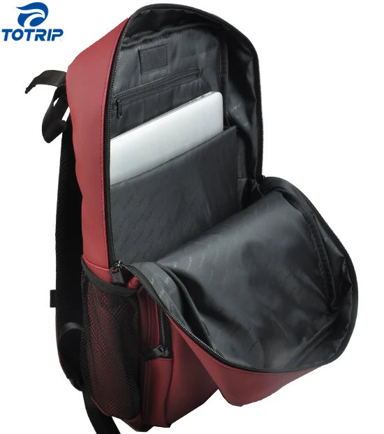 Custom Young Men Luxury Fashion Leather Laptop Daily Backpack Waterproof Polyester Customized Unisex PU Leather Zipper 15 Days