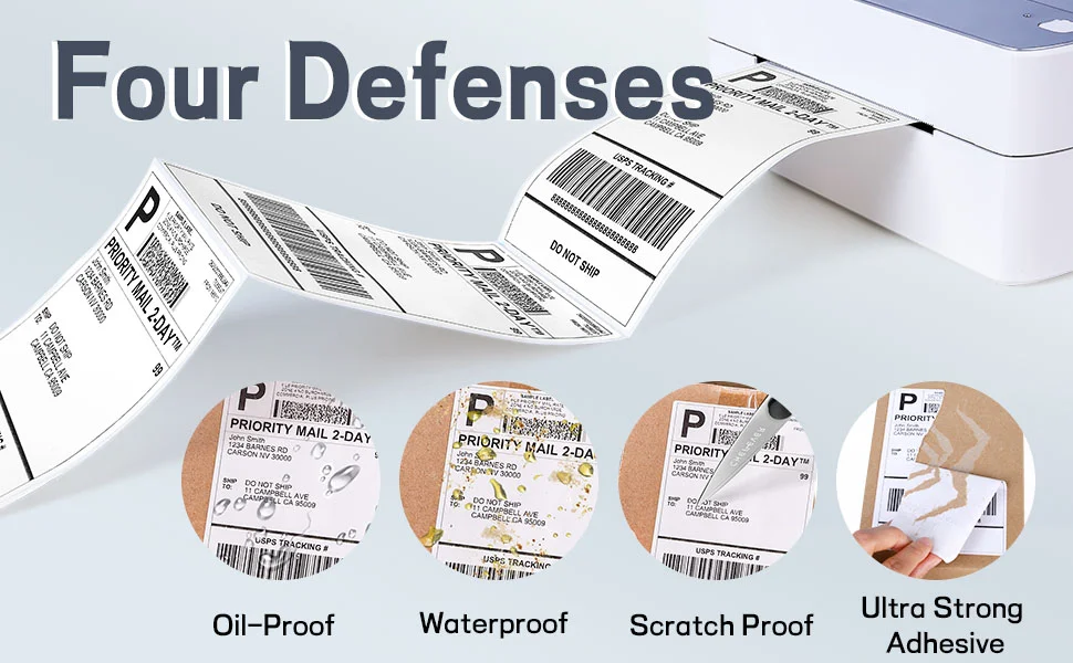 Free Sample Wholesale A6 100x150 Thermal Sticker Paper Adhesive Label for Thermal Printer Waybill