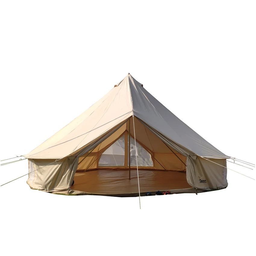 Customized Outdoor Tent Camping Cotton Canvas 5m Bell Tent Teepee Yurt Glamping Bell Tent