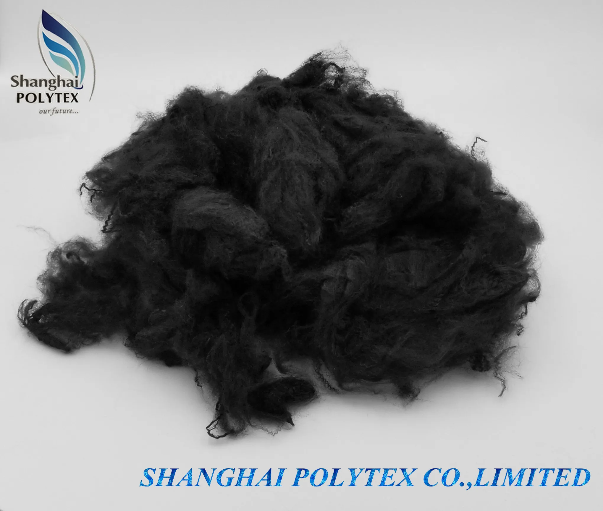jet black /super black recycled polyester staple fiber -polyester staple fiber for Geotextile with GRS