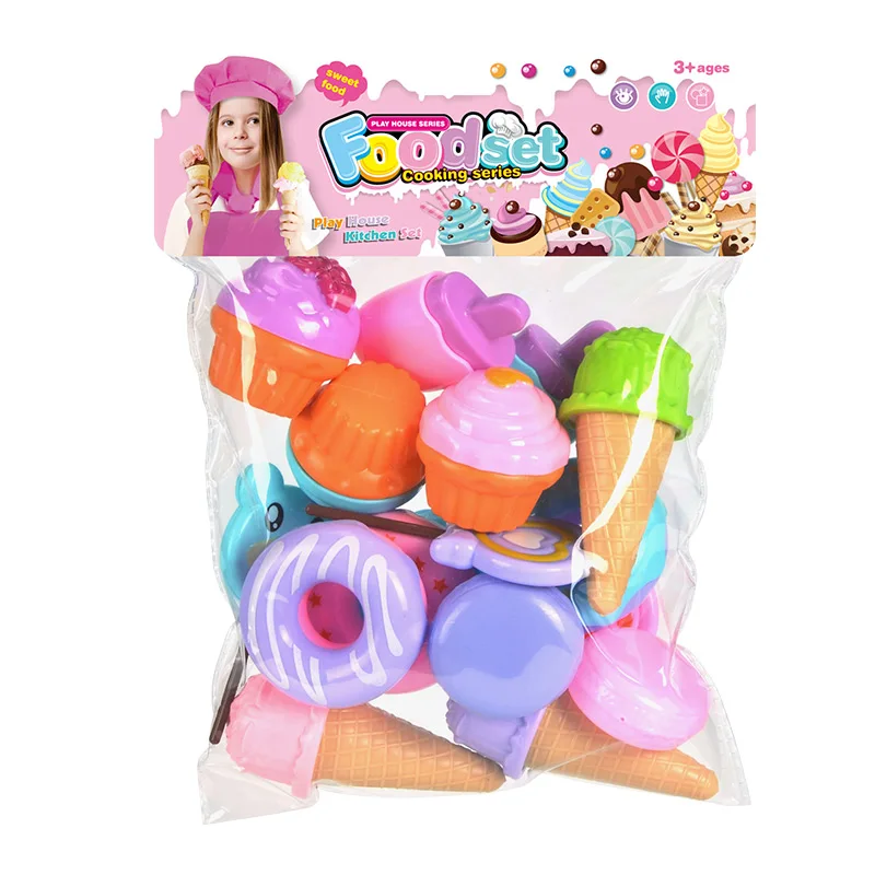 New simulation design children pretend to play pastry ice cream candy kitchen dessert set toys Indoor Game For Kids