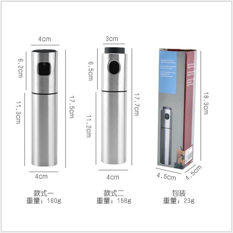 304 Stainless steel oil spray bottle for barbecue and cooking oil sprayer Dispenser vinegar bottle
