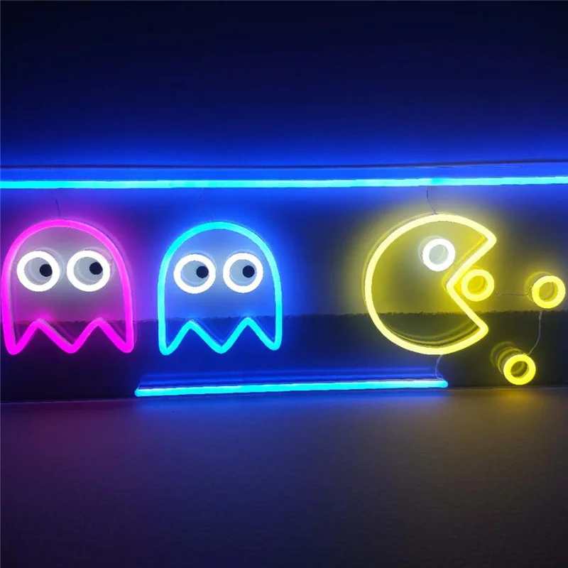 
Wholesale Custom LED Pacman Neon Sign Coffee Sign Neon Made In China PACMAN ICON Led Neon Light Room Signage Decor Lamp 
