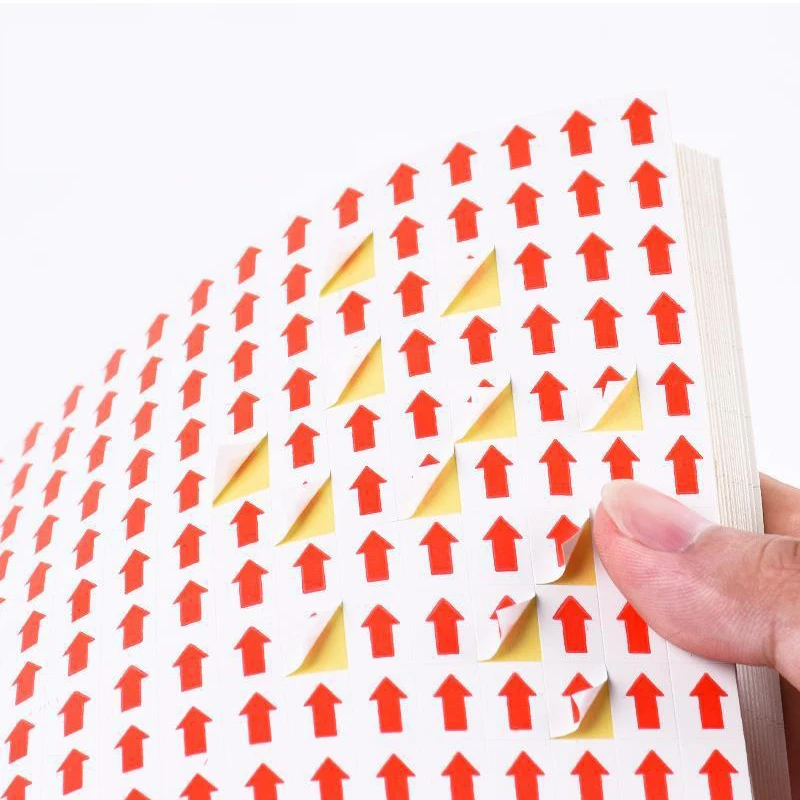 Self Adhesive Sticker Red Arrow Labels Removable Stickers Product Inspection Direction Indicator label sticker