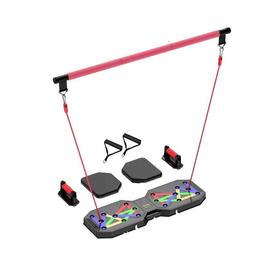 Доска пуш-ап Abs тренажер сопротивление лента Пилатес набор Многофункциональный портативный складной новейший 25 в 1 коричневая коробка OEM прочный