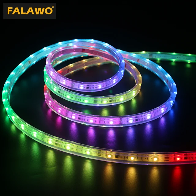 FLOWER Waterproof IP68 RGB decorative smart cob 3528 flexible 5m 30LEDs 12v 24v thin outdoor controllable LED light strip bar
