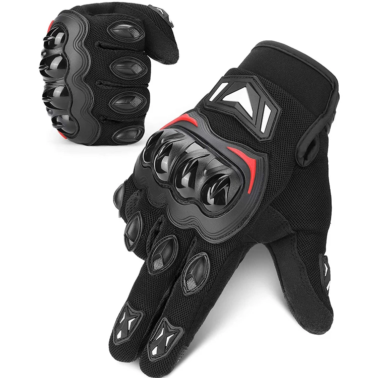 Touchscreen Full Finger Motorbike Motorcycle Riding Gloves with Hard Knuckle