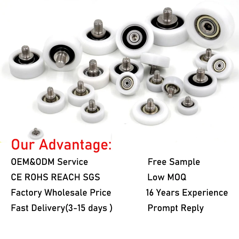 Low Noise 688 Plastic Roller Bearing POM Wheel Roller BS68822-7C2L8M8 8x22x7mm Rubber Coated Bearing