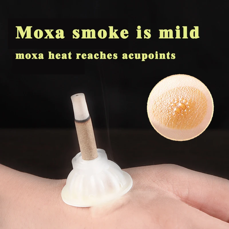 Healifty 64 Piezas mini rollo de moxa Palos de Moxa Barra para Moxibustion con Soporte