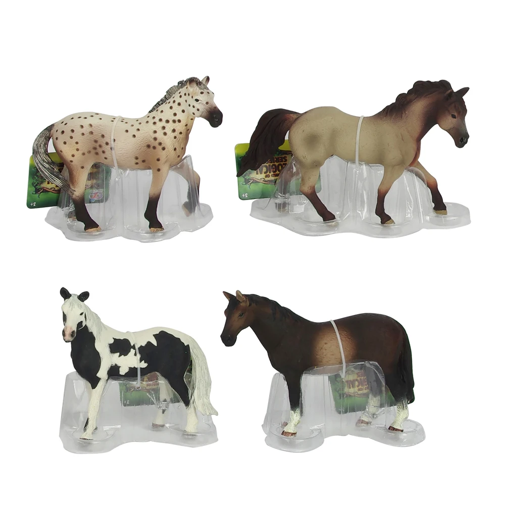 High quality farm animal model toy plastic horse figurines set