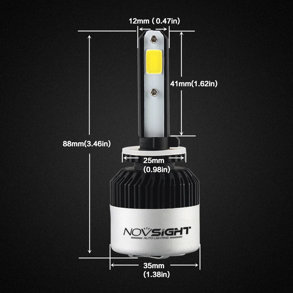 Novsight s2 72W фары для 9000Lm 9005 H7 автоматическая система освещения luces автомобиля светодиодные лампочки Универсальный volvo h11 nighteye