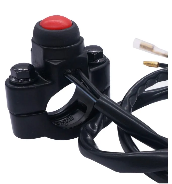  12V Motorcycle Handlebar Push Switch Engine Stop Start Kill Momentary 7/8inch 22mm with Mounting Backplate for ATV