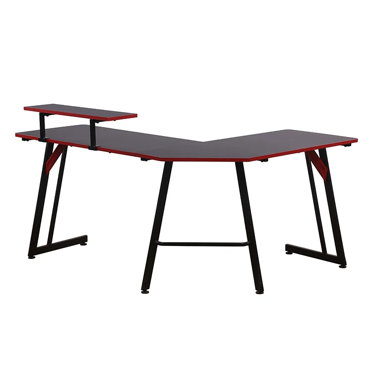 Free Sample Escritorio Bureau De Gamer Pc Antique White Curved Adjustable Gaming Tables Computer Gaming Desk