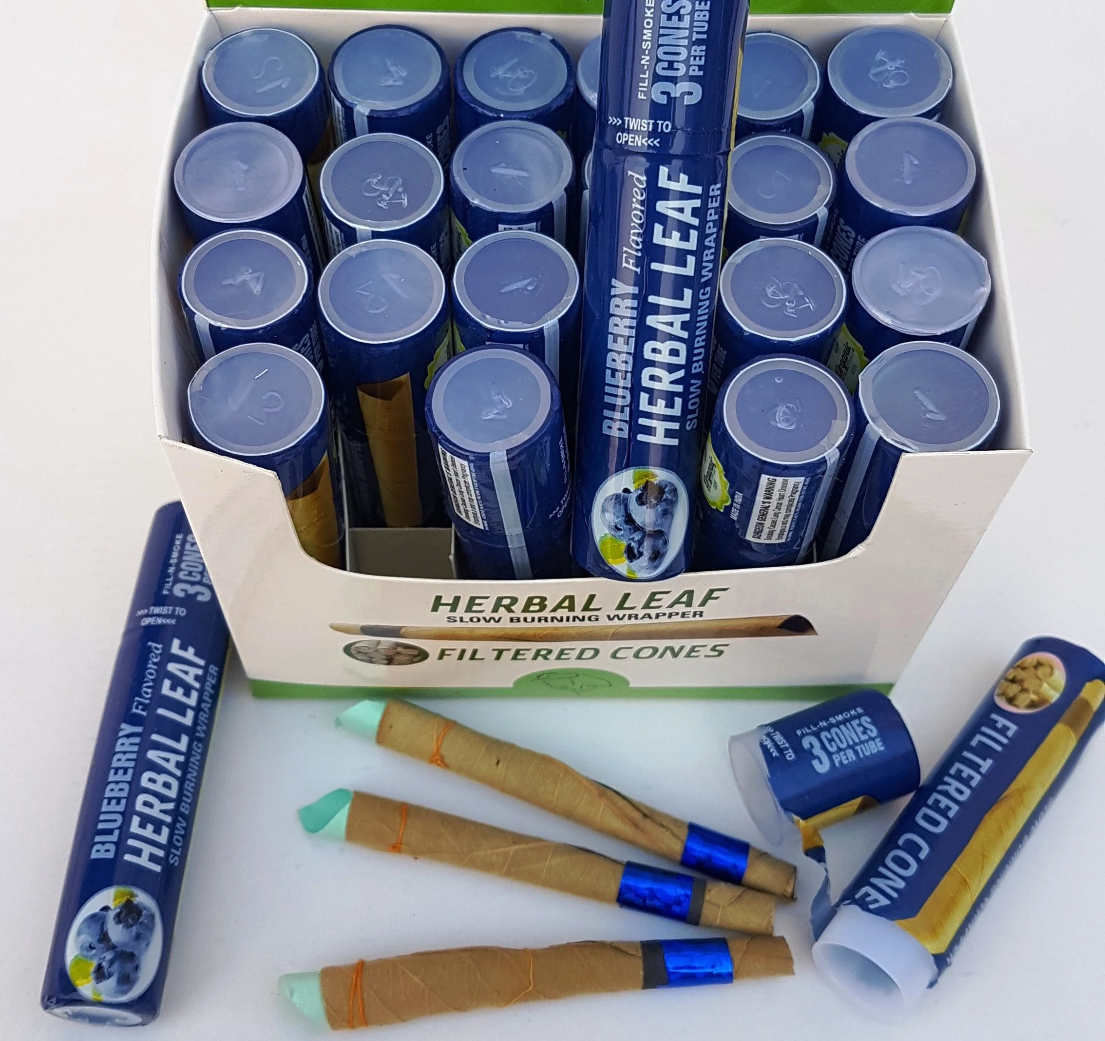 
Leaf Pre Rolled Cones Flavored Pre rolls OEM Kush Cigar Blueberry Lemon Minr Fruit Punch Berry blast flavored Wraps cones 