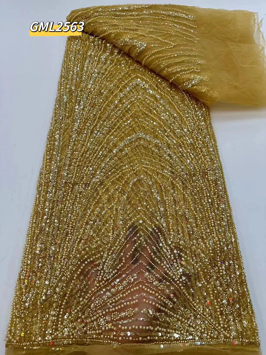 inmyshop french handmade beaded lace wedding peach nigerian french sequins lace 5 yards korean party tulle mesh dress fabric