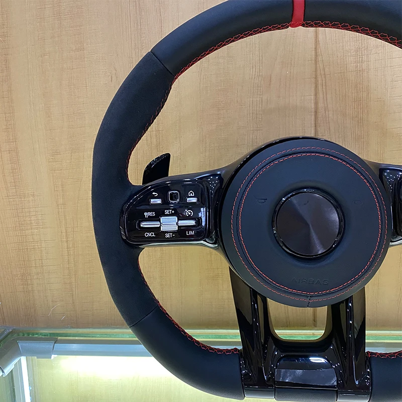 SJC Auto Fit for Benz Real Leather Steering Wheel E200  E300 E320 E350 E43 E63 Old Model to New Style Steering Wheel Alcantara