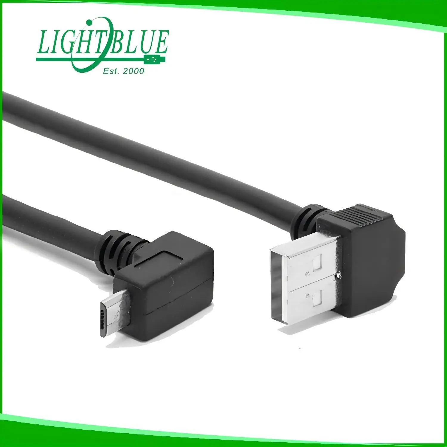 Up Angle 90 Degree Micro USB Cable Fast Charging USB 2.0 Data Sync Compatible for Samsung Galaxy S7 Edge S6 S5, Moto E6 5 4, LG