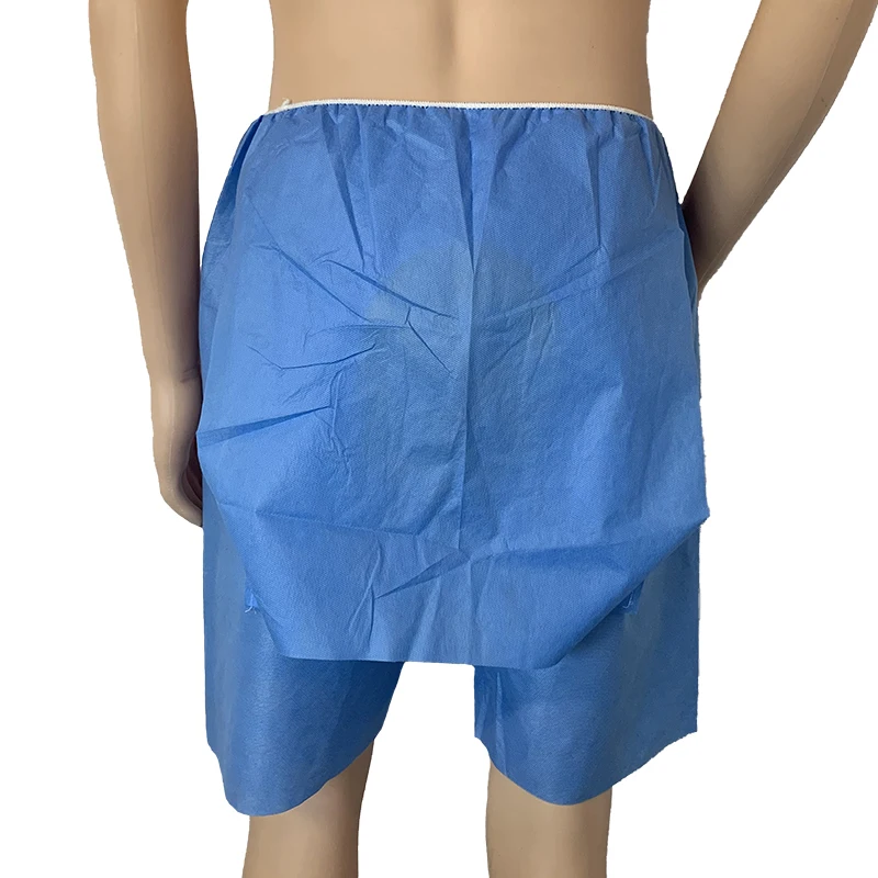 Hospital medical nonwoven Endoscopy Shorts disposable Colonoscopy pants SMS exam shorts with hole in the back