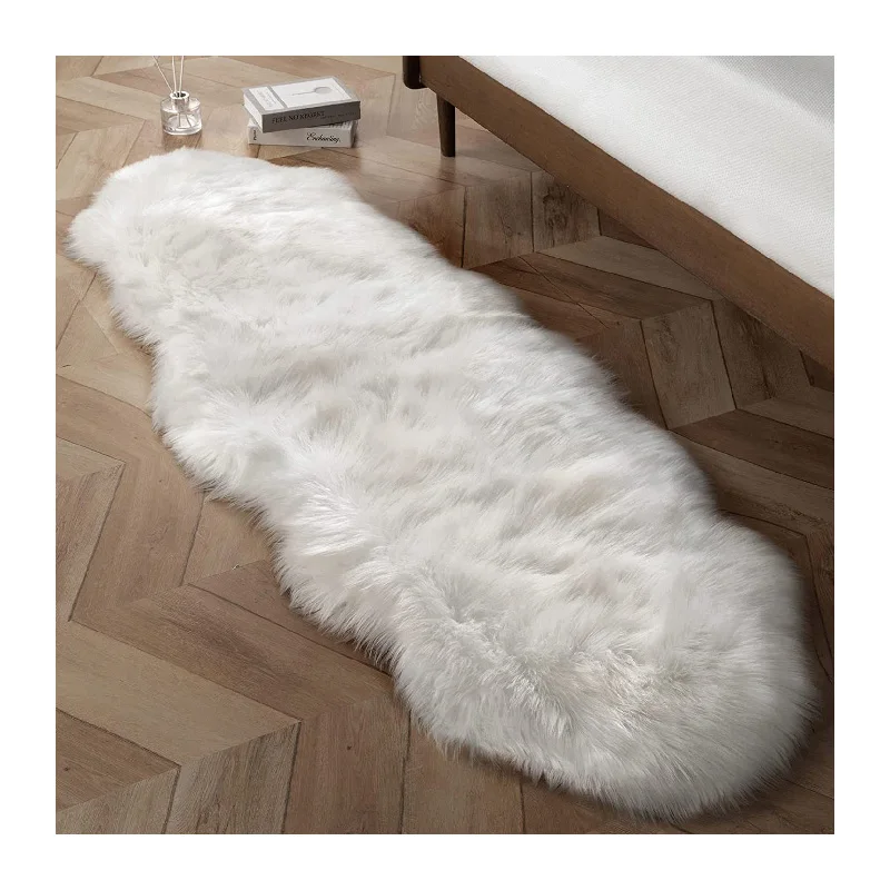 Wholesale high quality long hair acrylic polyester home decor faux fur rug sheepskin
