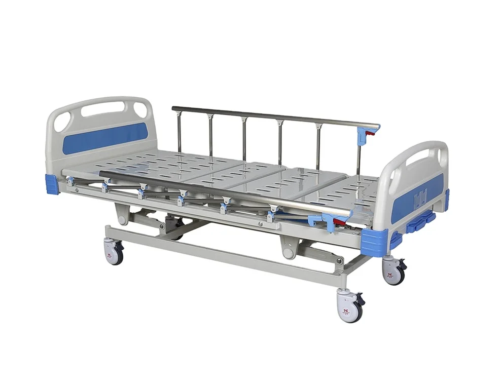 3-crank Cheap ABS Siderail Mechanical Medical Furniture bed manual hospital bed