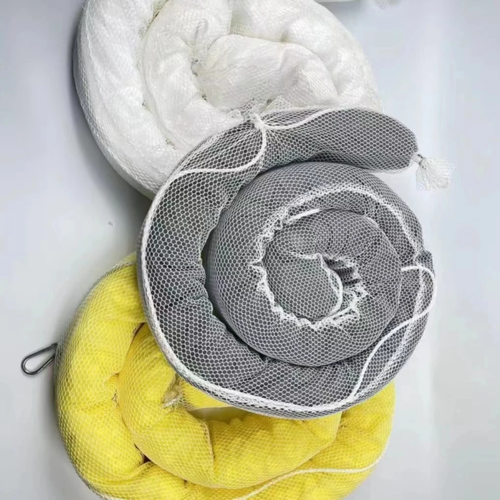 JUNENG White Oil Absorbent  Socks   Environmentally Friendly Dealing With Oil Spill