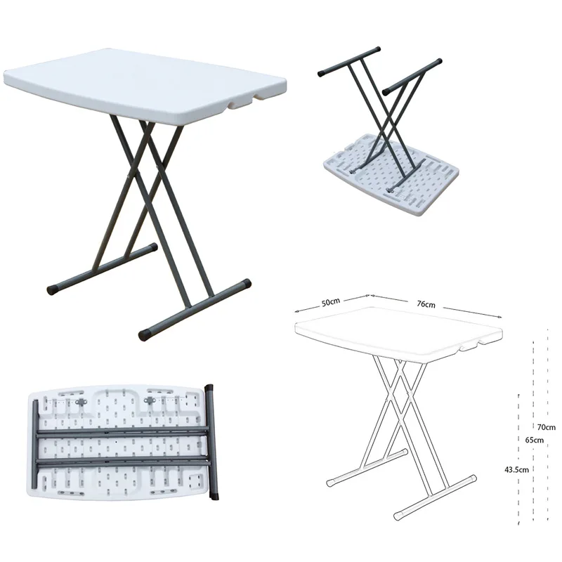 Wholesale Cheap Price Plastic Foldable White Lifting Movable Learning Desk Bedside Lazy Table