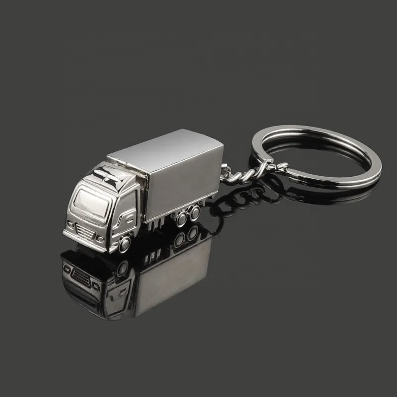 Custom metal 3D blank car shape keychain trucks keyring with business logo