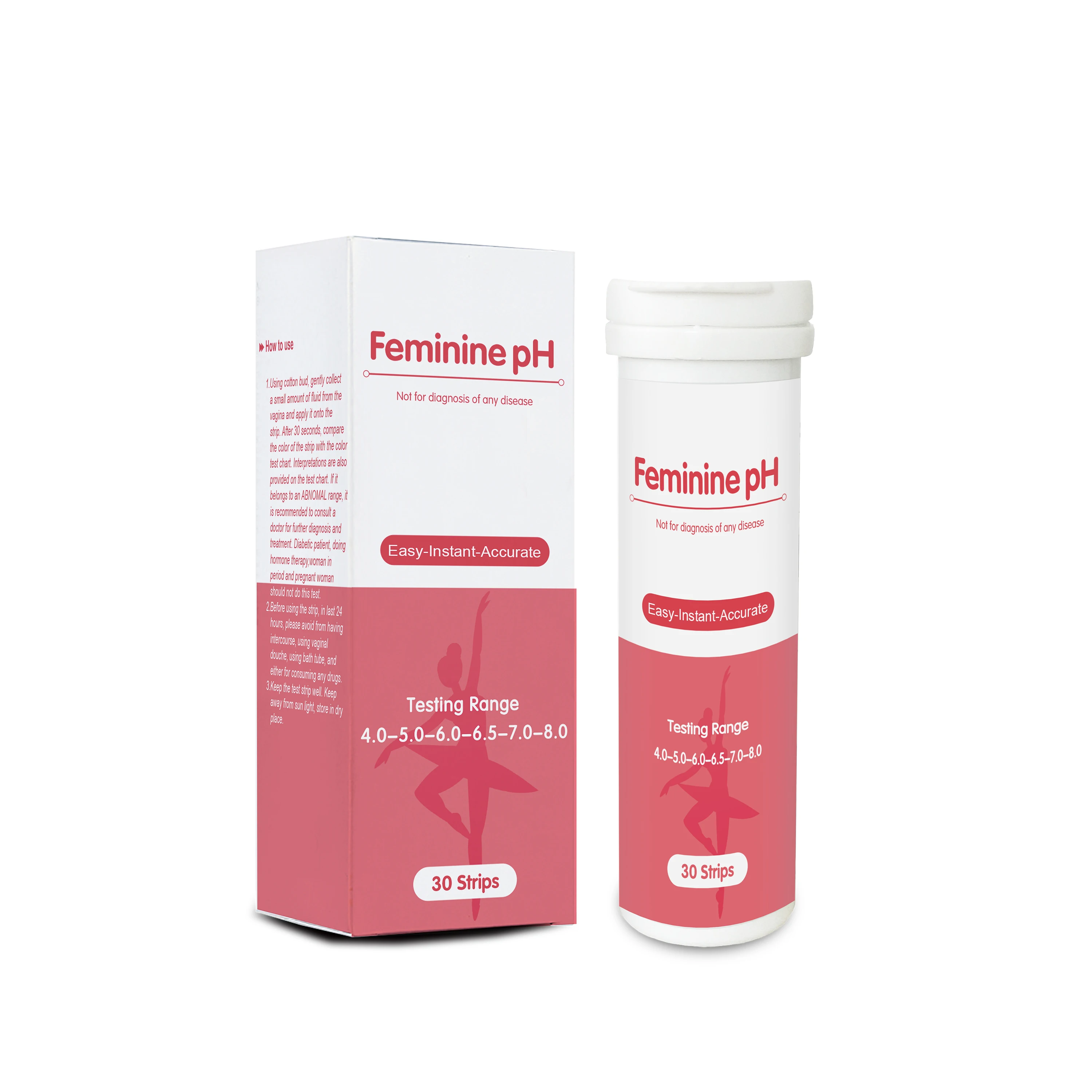 Home Health Care Rapid Female Ph Test Strips Manual Plastic PH Meter for Healthy Checks