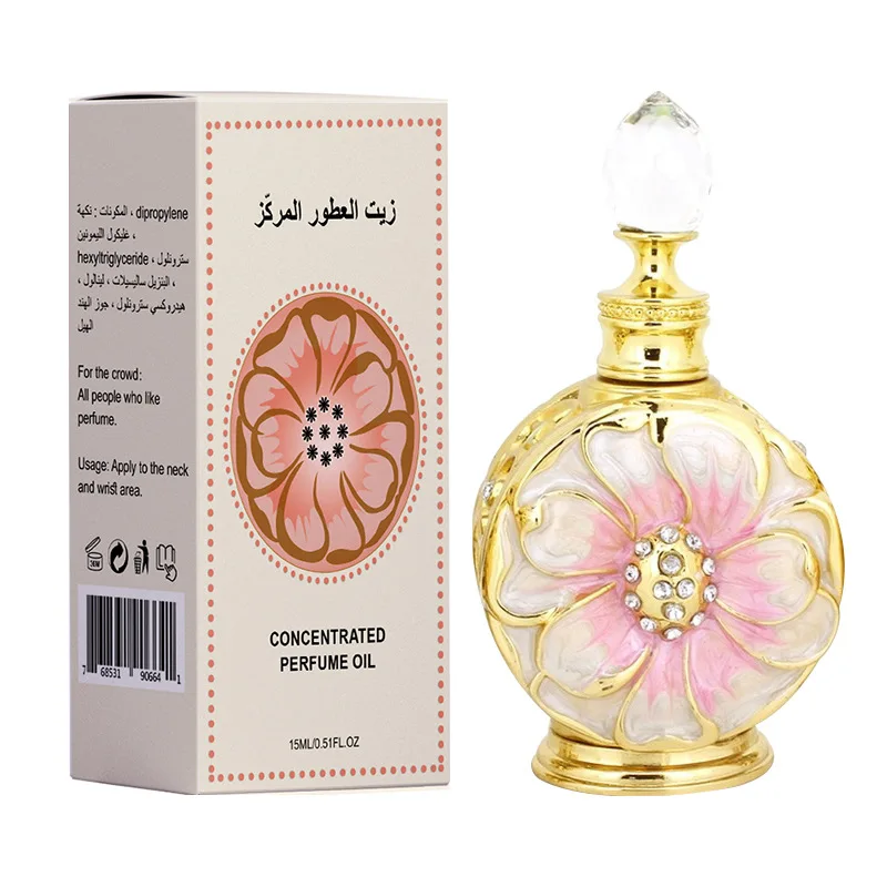 Long Lasting Effect Rose Petal Perfume Dubai Oil Arabic Lasting Refreshing Fragrance 15ml Original Woman Perfume Christmas Gift