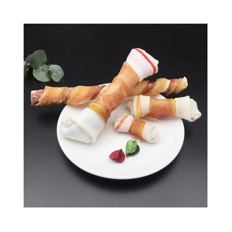 
Hot Sale Oem 2.5 Inch To 10 Inch Chicken Wrapped Raw Skin Bones Pet Snacks Dog Chewing Snacks 