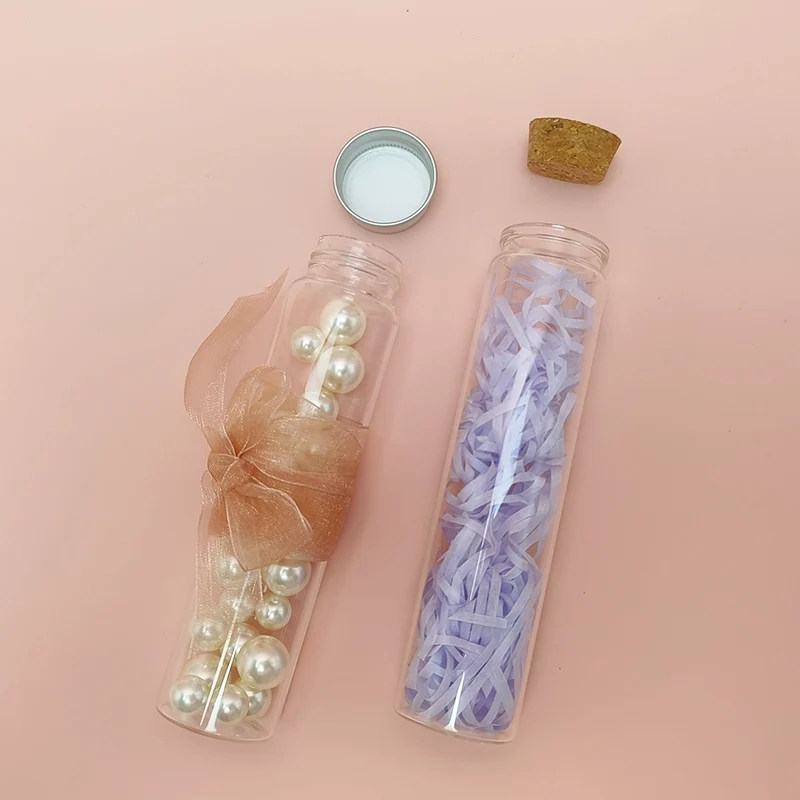 Wholesale 30ml 120ml 150ml empty clear decorative wishing bottle glass test tube with cork