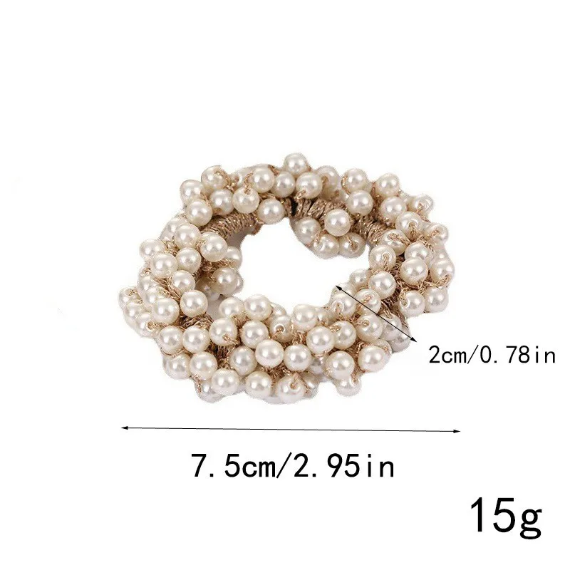 Fashion Pearl Hair Rope Bead Sweet Scrunchy Elastic Rope For Hair Bows Pearl Rubber Band Hair Ring For Women Girl