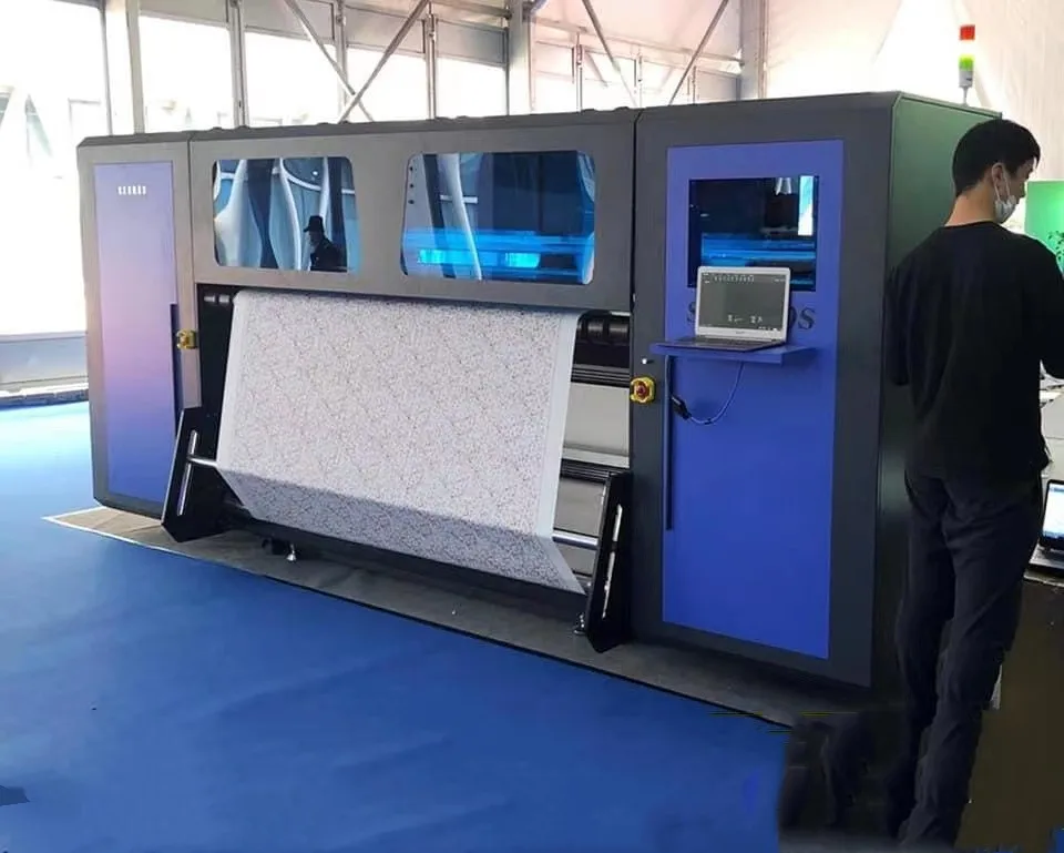 KEUNDO 2204S 320m2/h Industrial Rubber Roll Dye Sublimation Printer Eps S3200 High Speed Roll-to-roll Dye-sublimation Printer