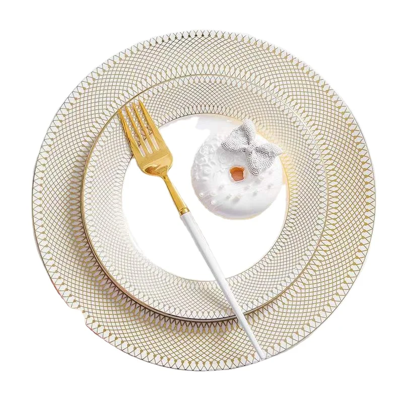 Luxury bone china tableware, high-quality star hotel ceramic dishes, hotel restaurant commercial ceramic plate