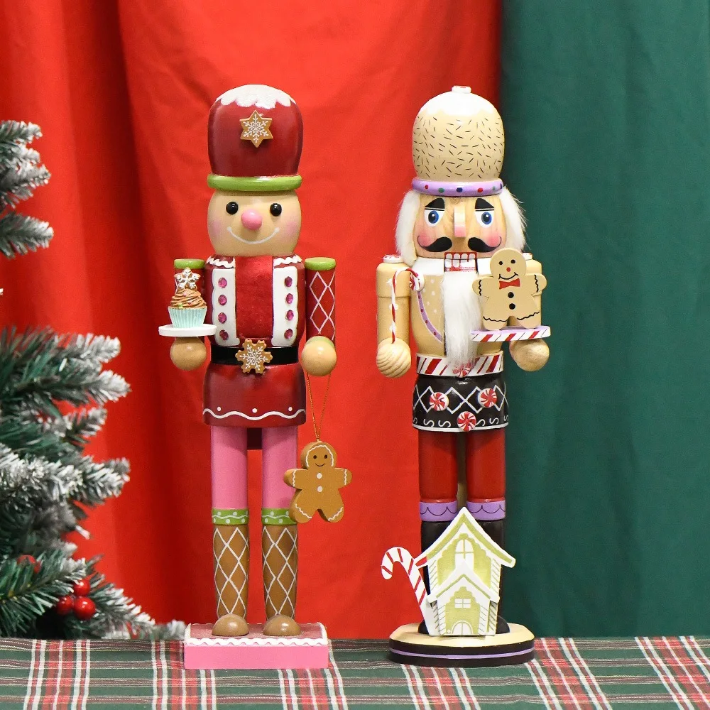 Navidad Christmas Decoration Supplies Wooden Crafts Gingerbread Nutcracker Ornaments Gifts Christmas Wooden Nutcracker Soldier
