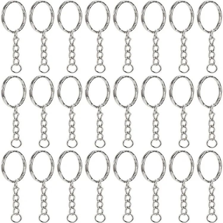 Wholesale Handmade Keychain Pendant Flat o Ring Key Ring with Chain Keychain with connecter