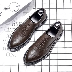 Men Formal Dress Shoes PU Leather Shoes Flats rubber Shoes