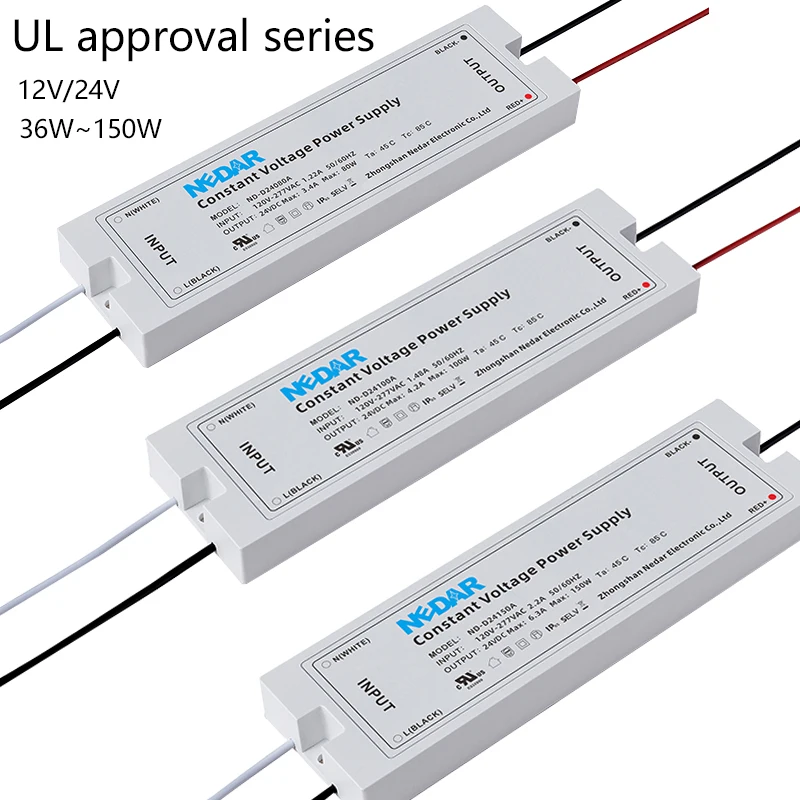 Wholesale 2023 Slim Design 100 -240V AC  DC 24V 80W 100W 150W Plastic Case Constant Voltage LED Driver