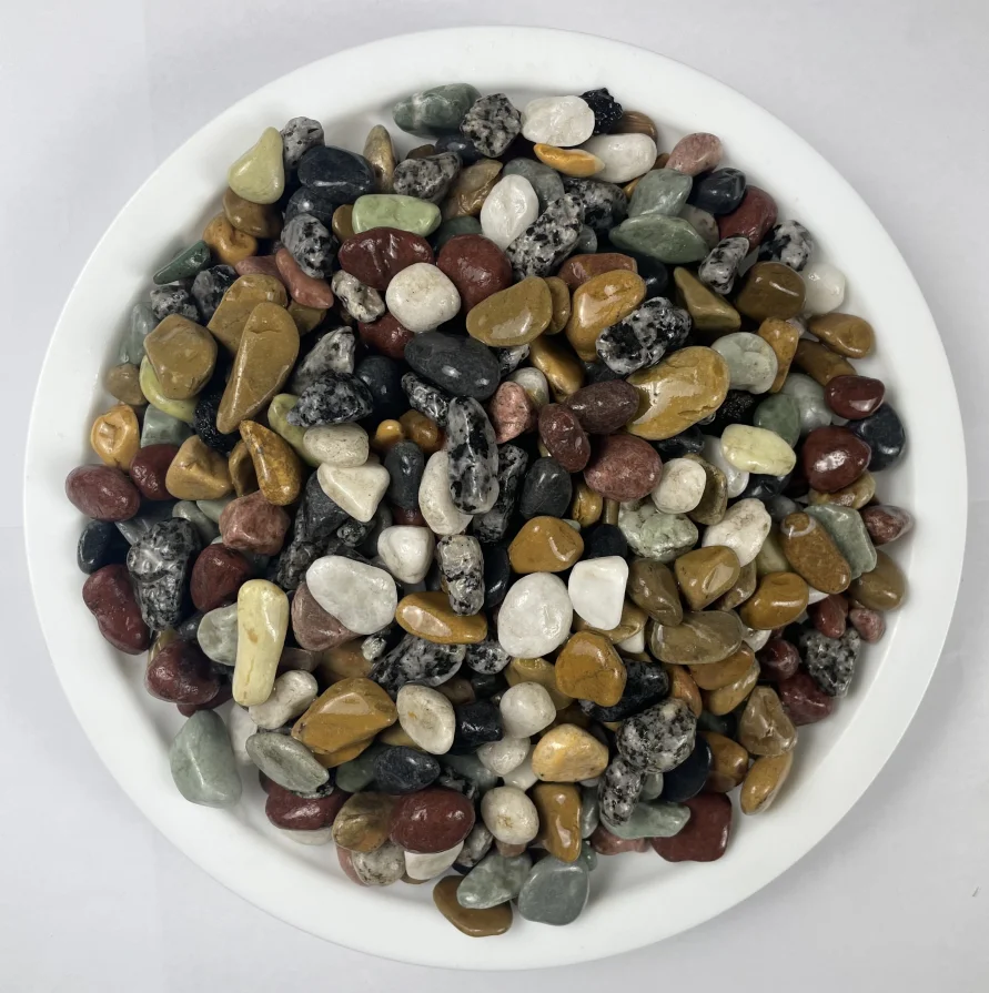 wholesale decorative color rocks epoxy pebbles granite cobblestone gravel pebbles stones for Park yard