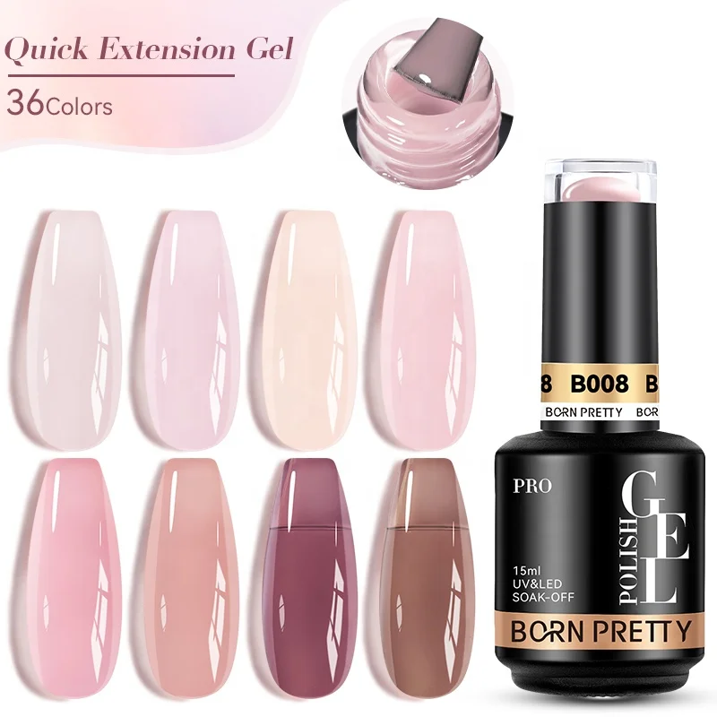 BORN PRETTY PRO 36 Colors Biab Construction Gel OEM Private Label 15ml Nail Supplies Salon Product Builder Nail Gel in a Bottle
