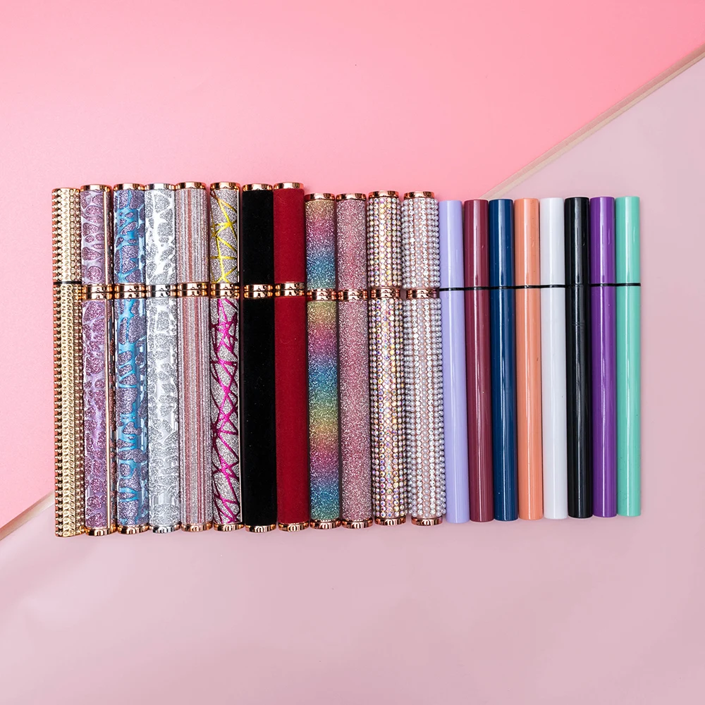 yiernuo makeup eyelash glue packaging vendor black waterproof eye liner pen oem colorful adhesive eyeliner sticker