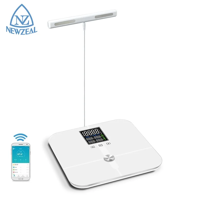 Высококачественные умные весы BT с 8 электродами для взвешивания жирового тела со стеклянной платформой ITO 6 мм