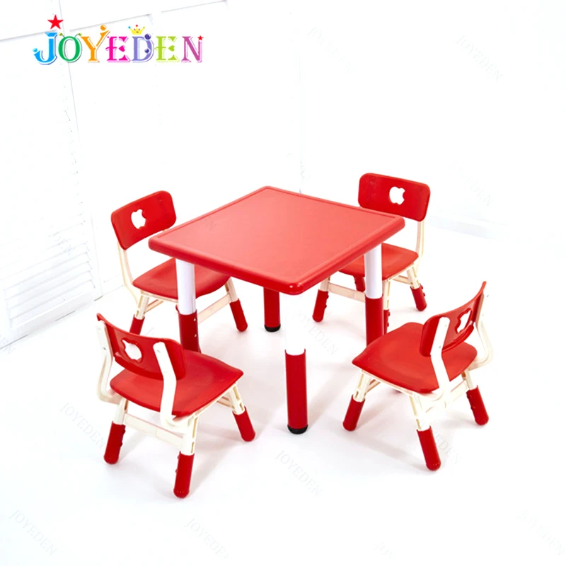 luxury kids furniture adjustable kid study table and 4 chair set school furniture used for children