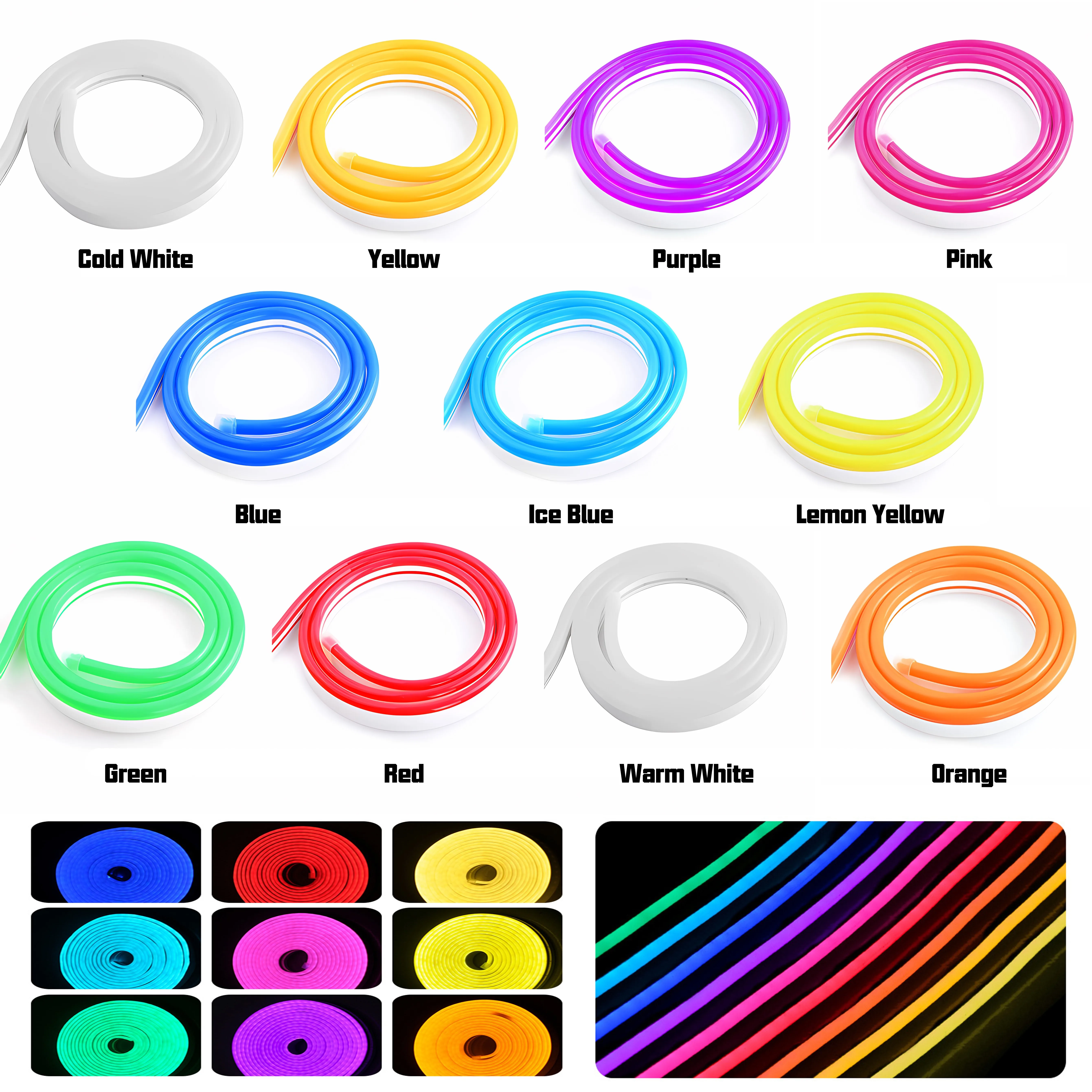 6*12Mm 12V 24V Neon Lights Led Strip Light 1Cm 2.5Cm Silicon Flexible Waterproof Custom Led For Neon Signs Neon Lights