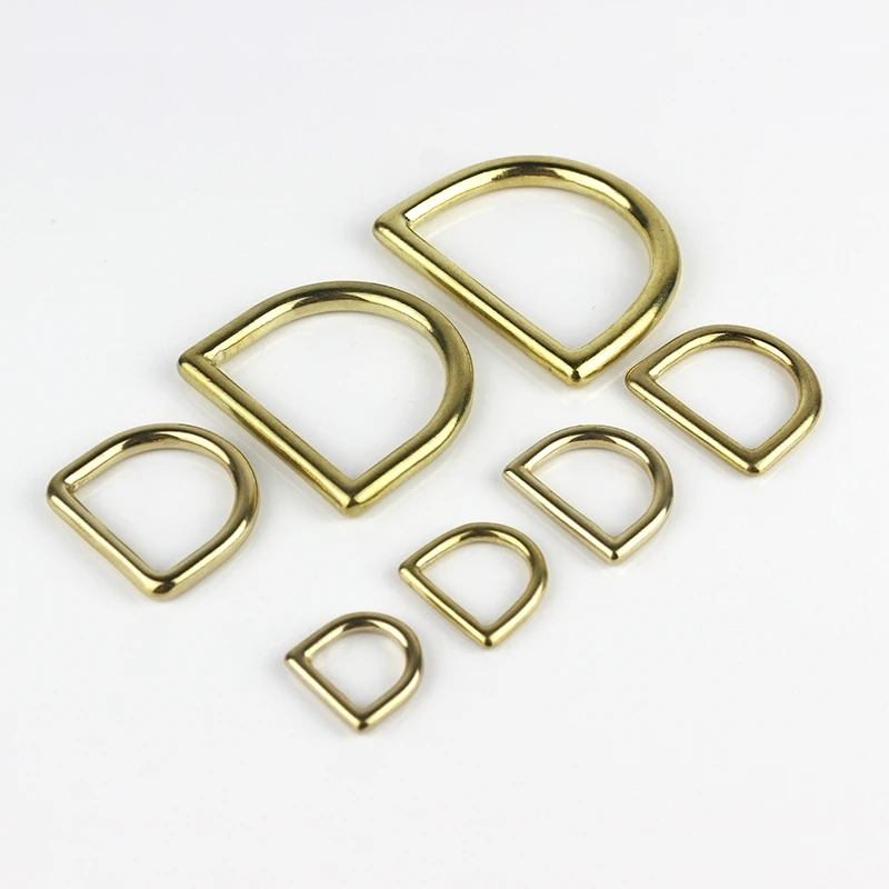 Solid Brass Cast D Ring for Leather Craft Bag Luggage Strap Webbing Saddle Pet Dog Collar Harness Buckle Hardware Accessories