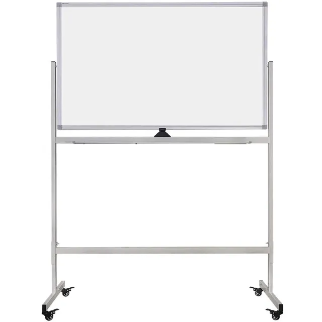 Большая Двухсторонняя доска для сухого стирания 47x32 дюйма, колесные колеса, подставка, мобильная Магнитная белая доска с подставкой
