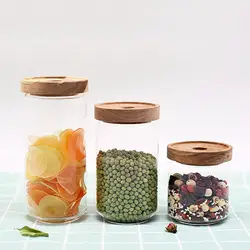 Safe In Microwavable Oven Eco Friendly Food Container Glass Jars  For Kitchen Storage With Bamboo Lids