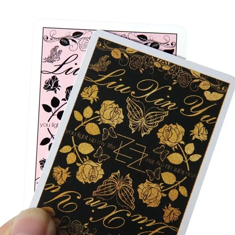 WJPC-24 Gold Card Deck Custom Gold Foil Plated Playing Cards 260 350gsm Playing Cards Paper Advertising Poker With Wooden Box